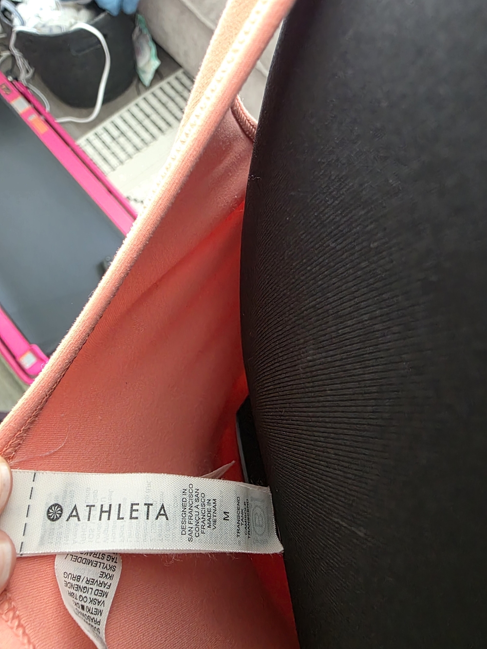 Athleta Coral Pink V-Neck Tank Top - Picture 2 of 2